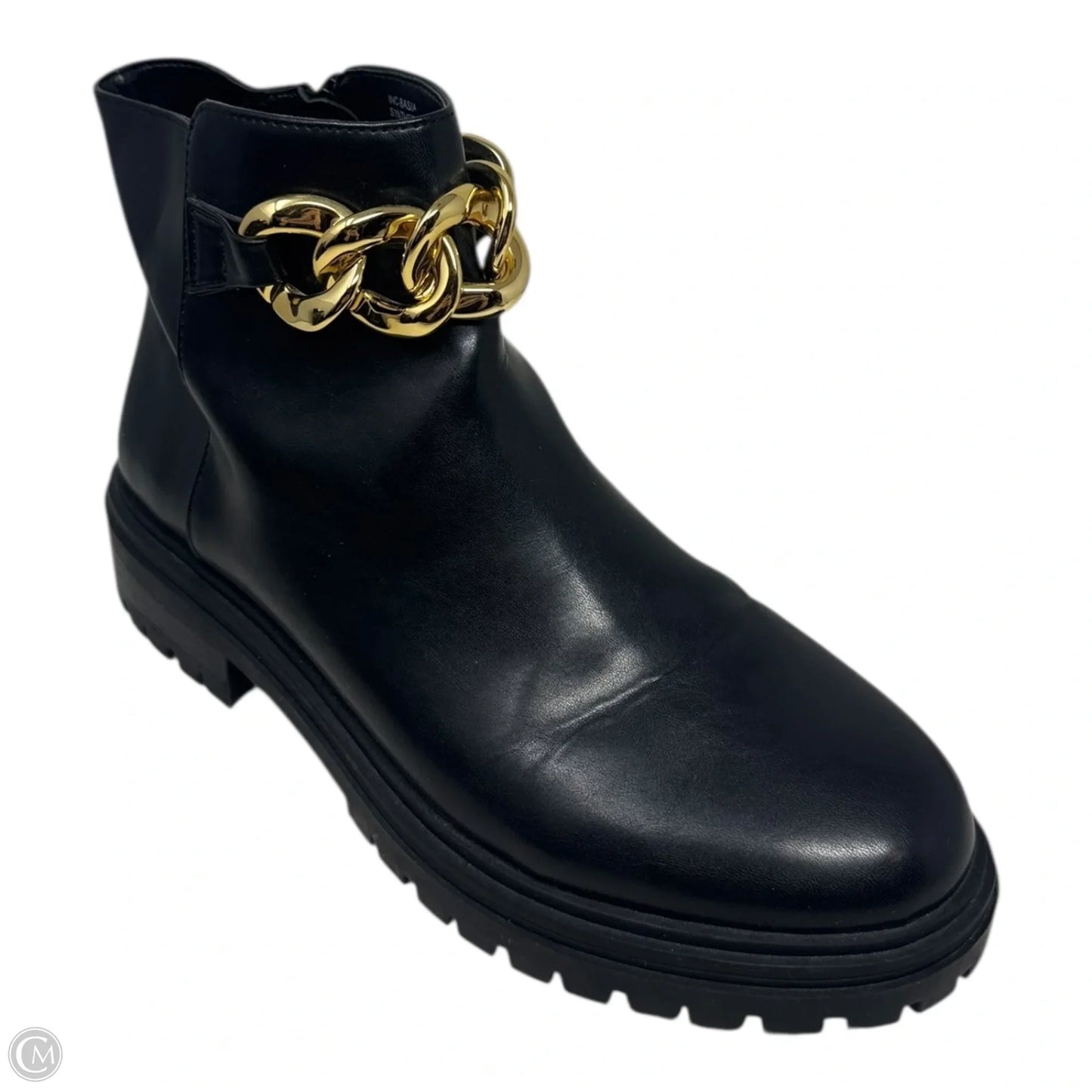 Basia Chain Boots Ankle Heels By Inc In Black & Gold, Size: 9.5