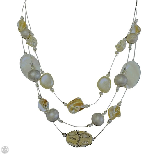 Layered Multi Stone Necklace By Unbranded