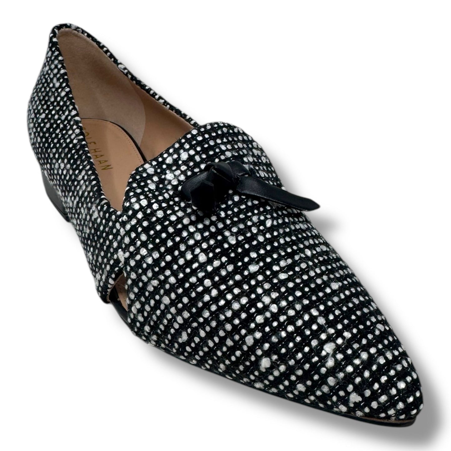 Viola Skimmer Slip On Loafers By Cole-haan In Black & White Tweed, Size: 6.5