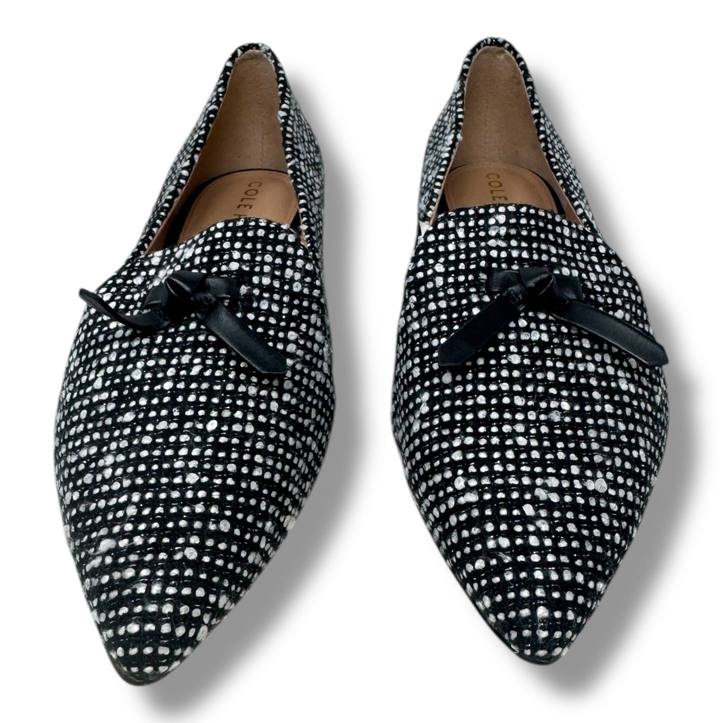 Viola Skimmer Slip On Loafers By Cole-haan In Black & White Tweed, Size: 6.5