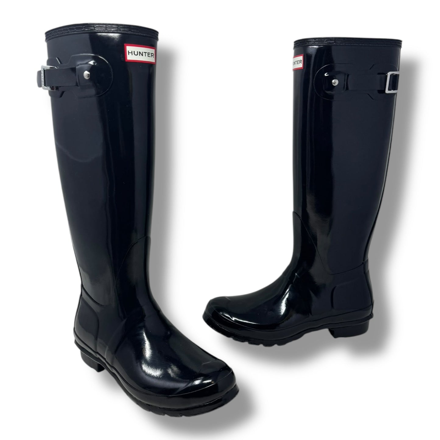 Original Tall Gloss Rain Boots By Hunter In Black, Size: 9