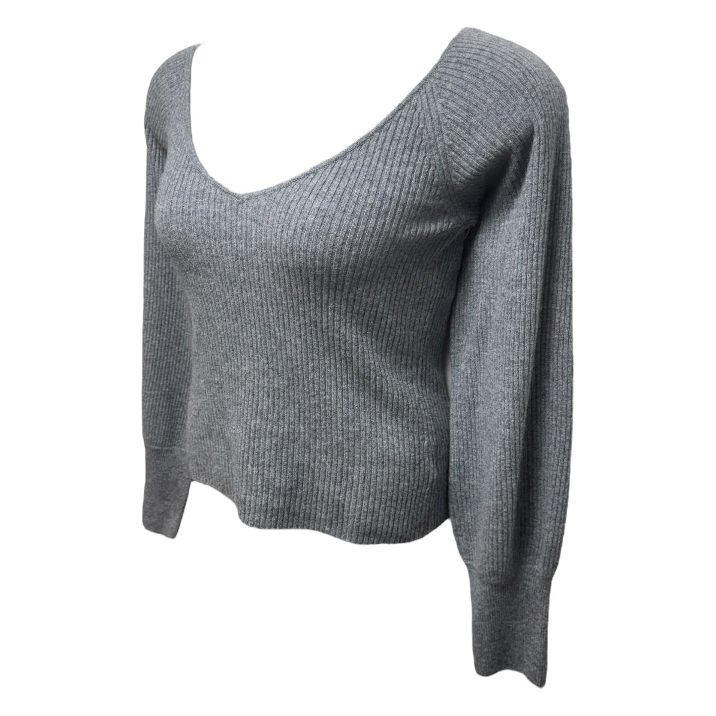 Ribbed V Neck Sweater Cashmere By Reformation In Grey, Size: M