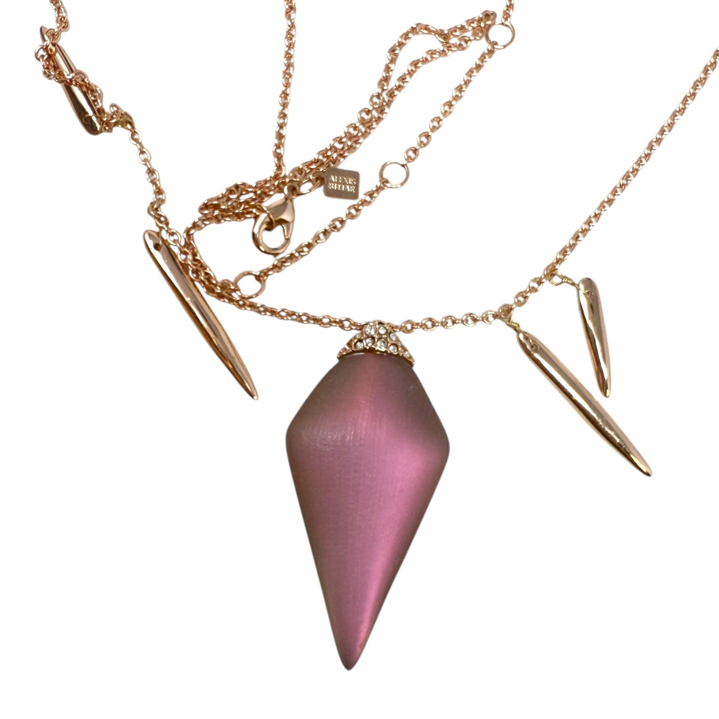 Crystal Encrusted Lucite Spear Pendant Necklace By Alexis Bittar