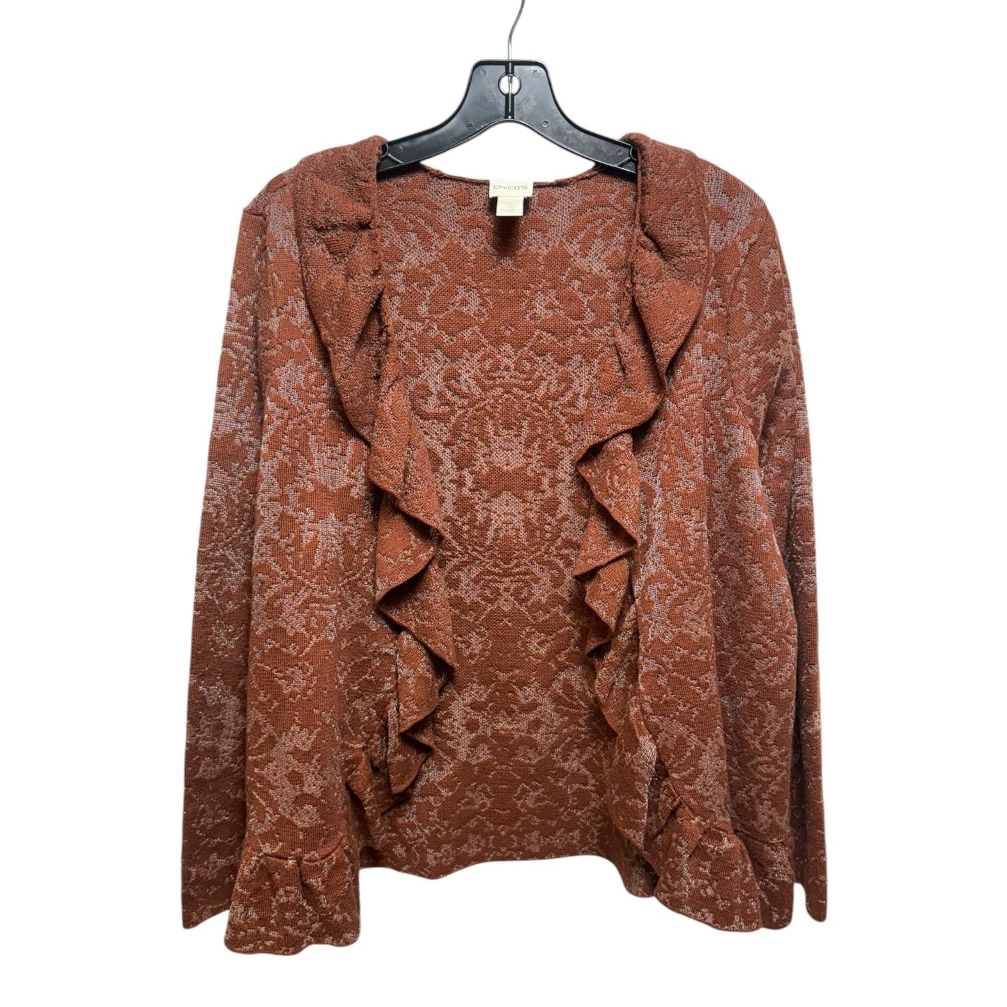 Sweater Cardigan By Chicos In Brown, Size: L