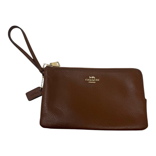 Double Corner Zip Wristlet Designer By Coach, Size: Medium