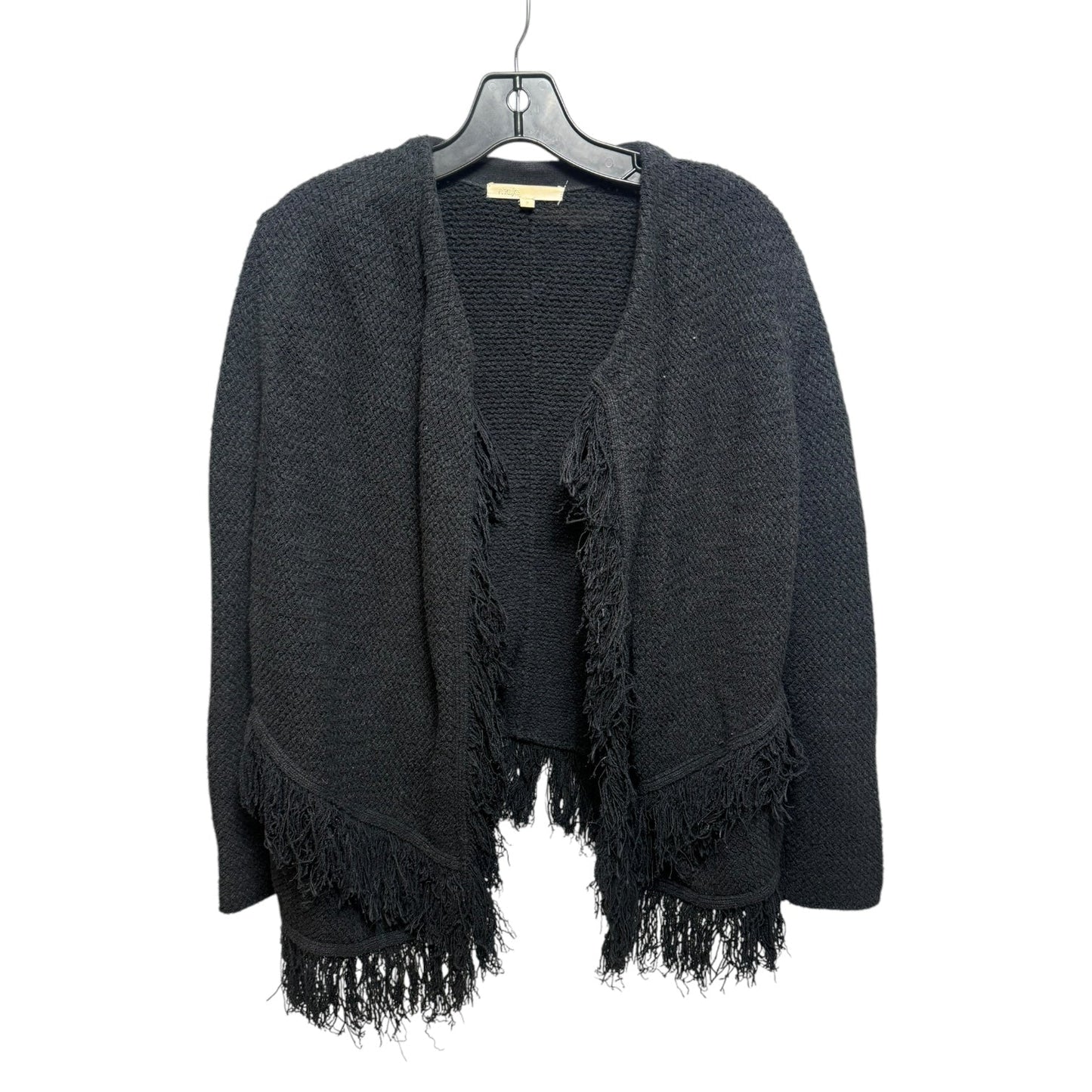 Fringe Sweater Cardigan By Maje In Black, Size: 2