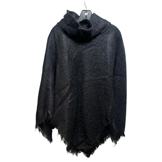 Mohair & Wool Poncho By Adrienne Laundau In Black, Size: Osfm