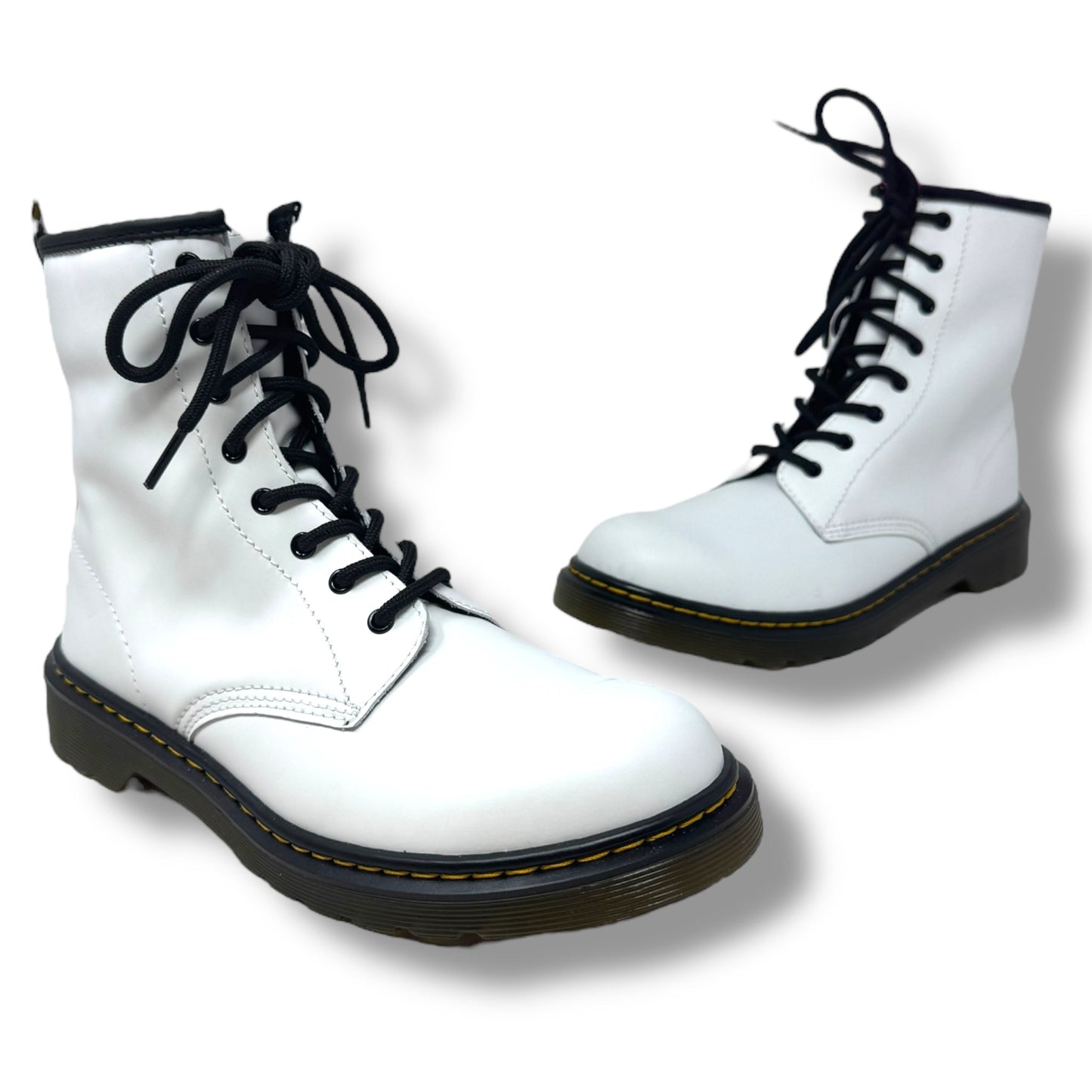 1460 Smooth Leather Boots Combat By Dr Martens In White, Size: 7