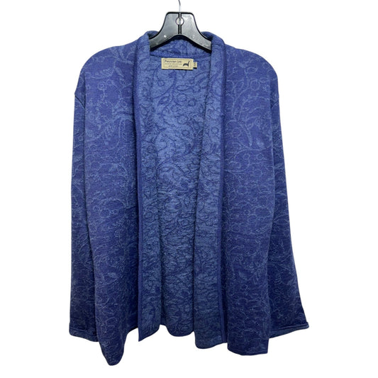 Alpaca Blend Sweater Cardigan By Peruvian Link In Blue & Purple, Size: Xxl