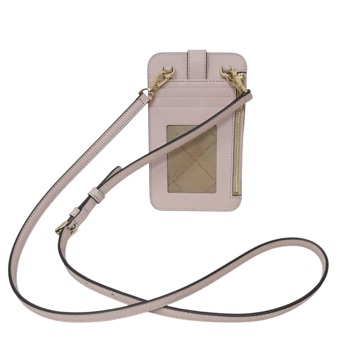 Saffiano Leather Smartphone Crossbody Bag Designer By Michael Kors, Size: Small