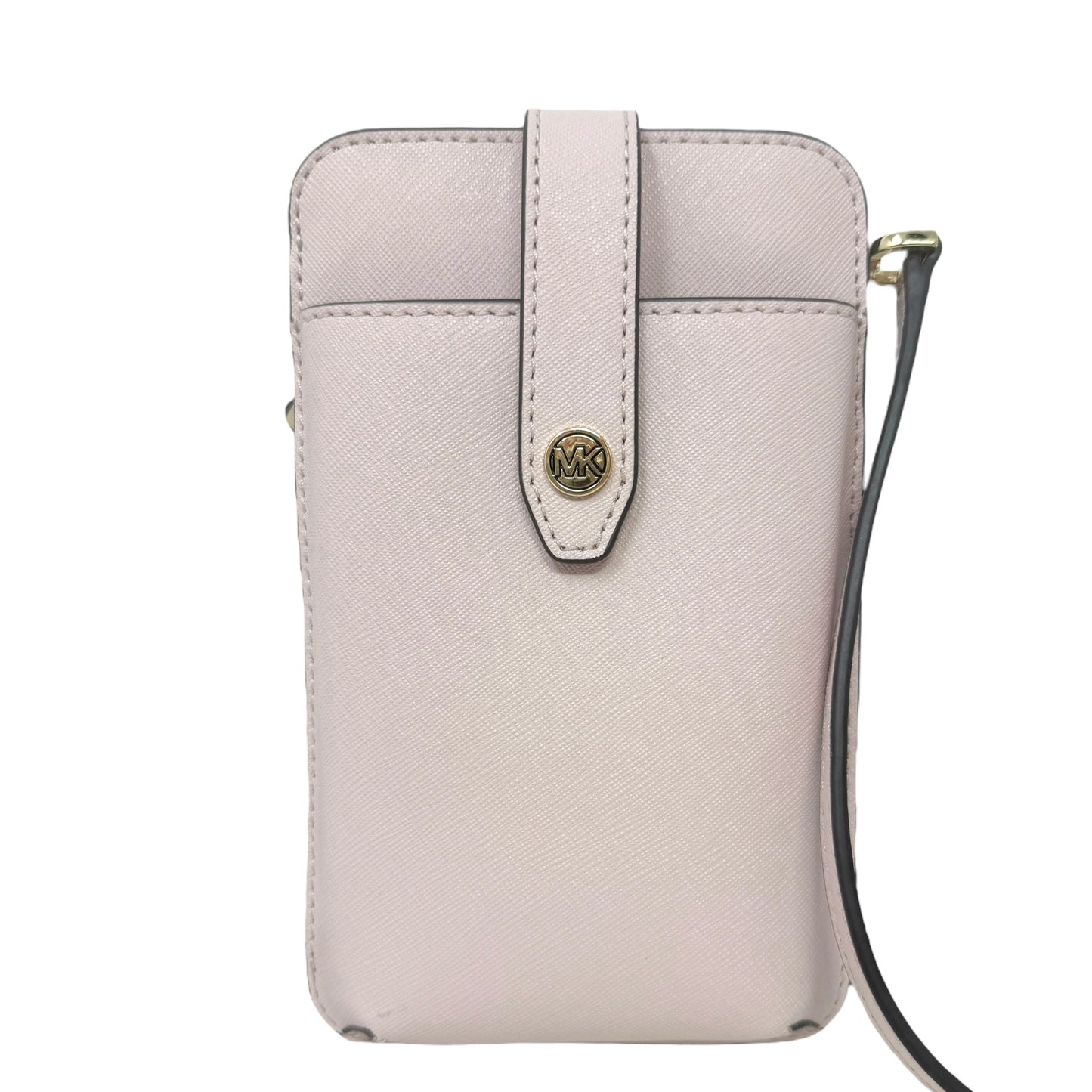 Saffiano Leather Smartphone Crossbody Bag Designer By Michael Kors, Size: Small