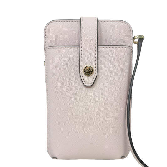 Saffiano Leather Smartphone Crossbody Bag Designer By Michael Kors, Size: Small