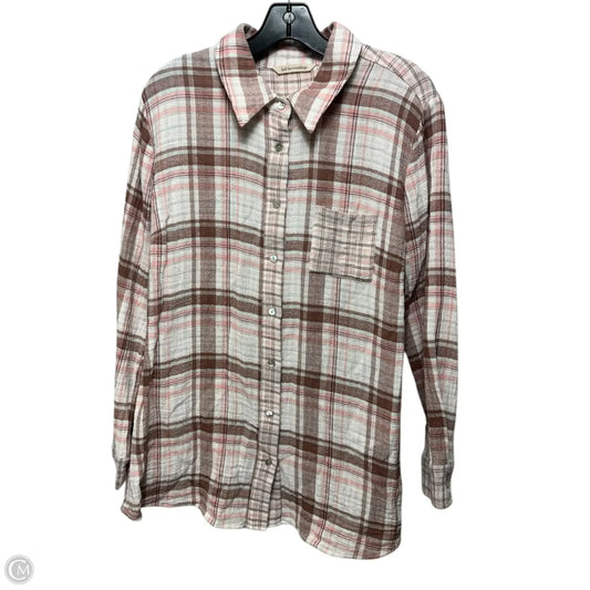 Top Long Sleeve By Soft Surroundings In Plaid Pattern, Size: Xl