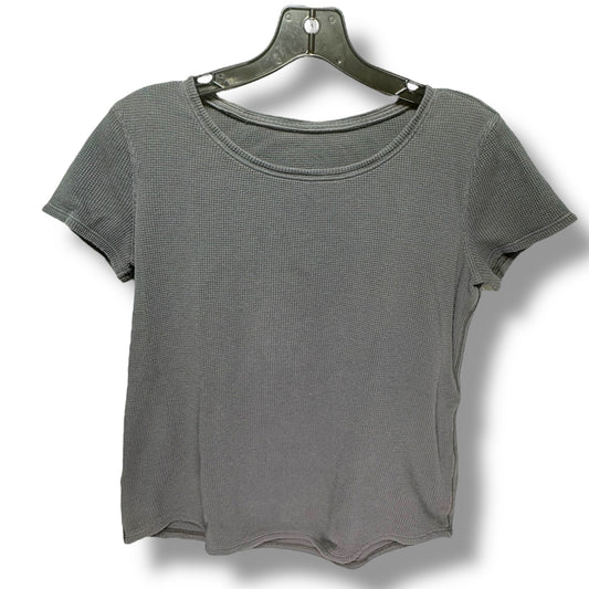 Athletic Top Short Sleeve By Lululemon In Grey, Size: S