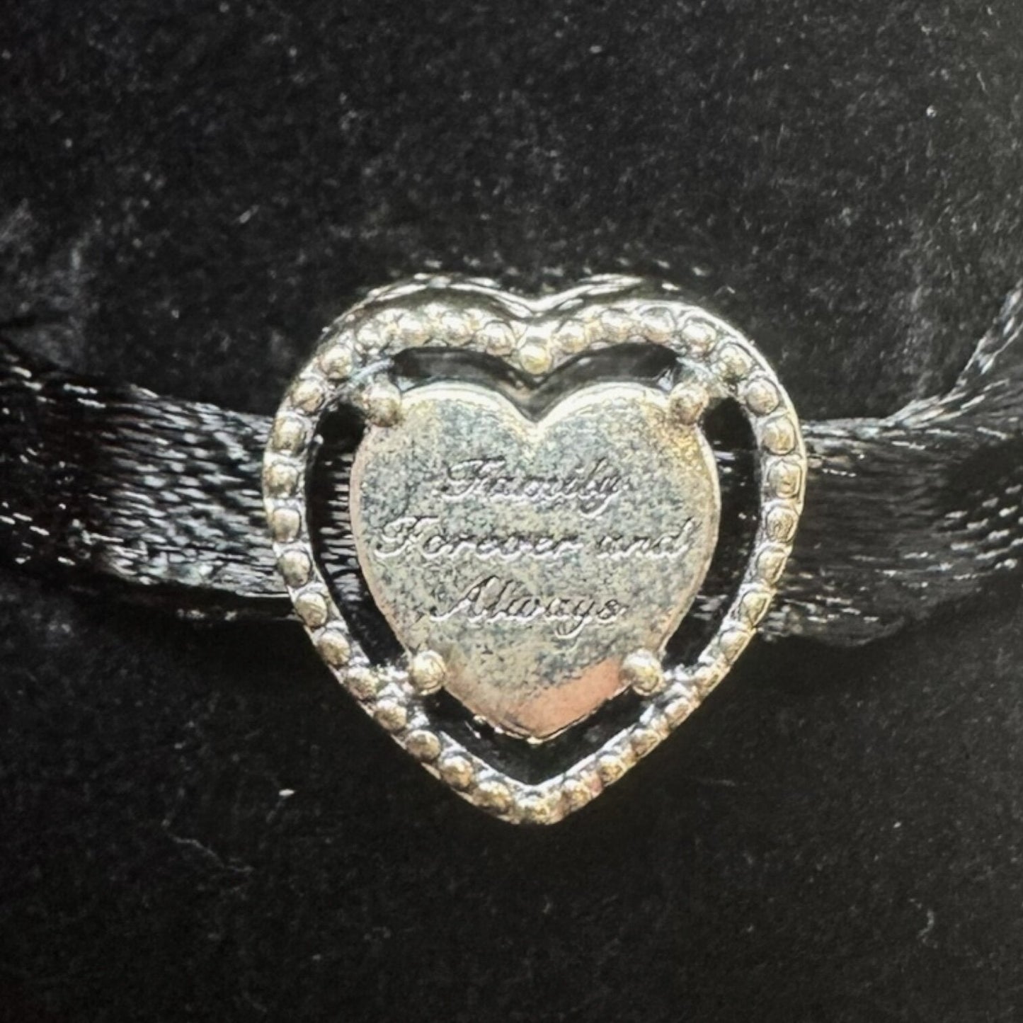 “Family Forever and Always” Sterling Bracelet Charm By Pandora