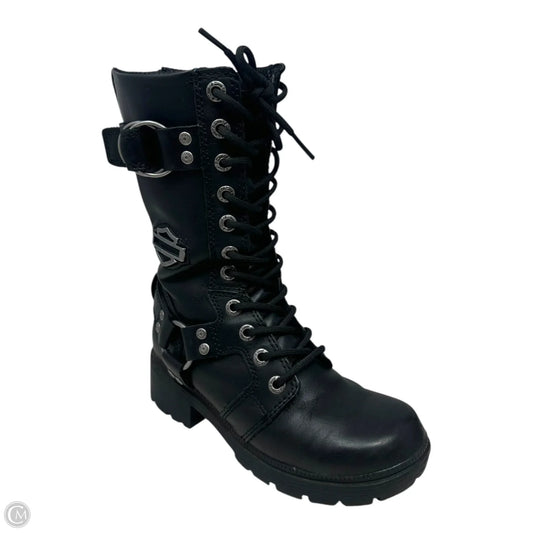 Eda 10” Lace Up Boots Leather By Harley Davidson In Black, Size: 6