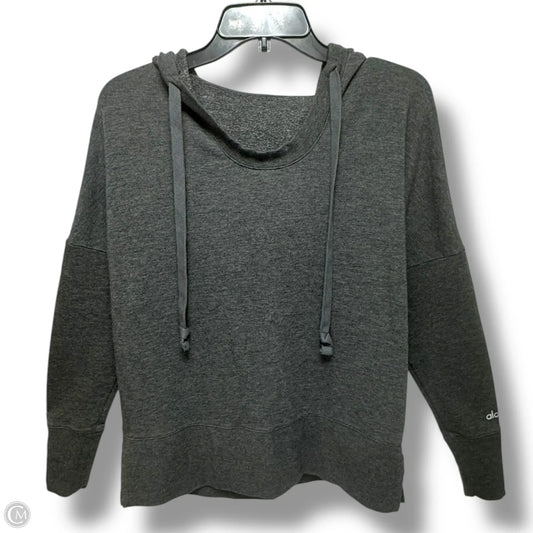 Athletic Sweatshirt Hoodie By Alo In Grey, Size: S