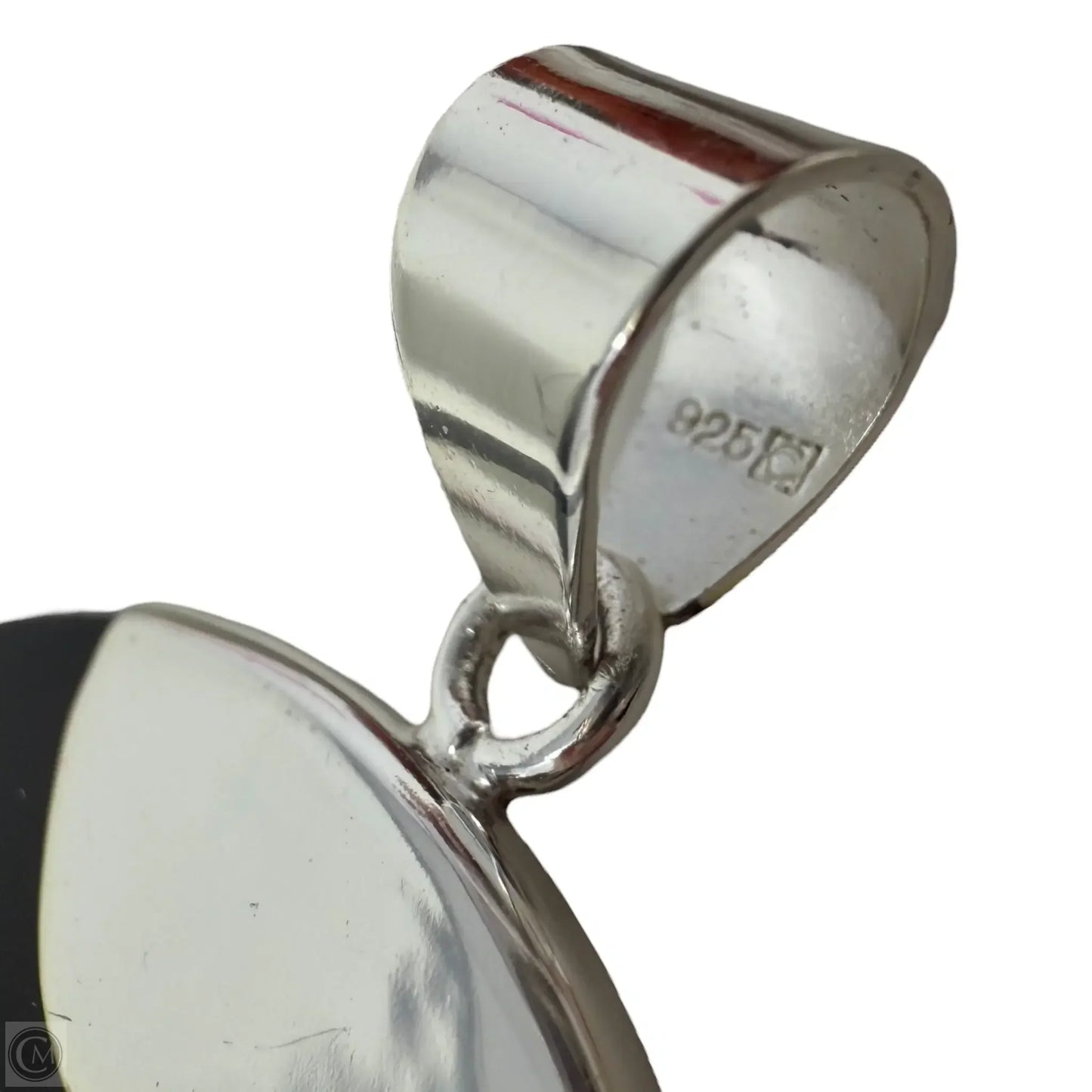 Sterling Silver Round Black Onyx Pendant By Unbranded