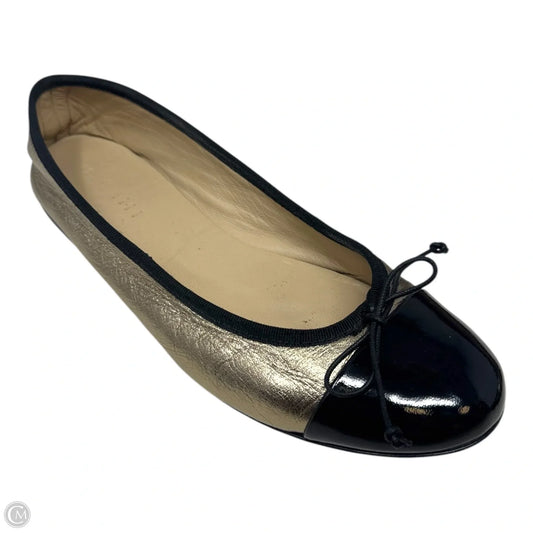 The Rosa Flats By M. Gemi In Antique Gold with Black, Size: 8.5