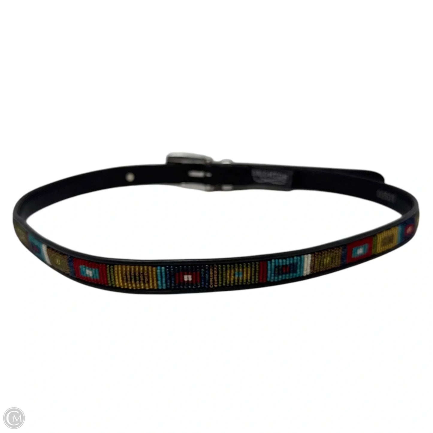 Vintage 1993 Beaded Black Leather Belt By Brighton Size: Large/34