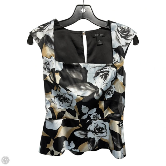 Rose Print Square Neck Peplum Top By White House Black Market In Floral Print, Size: 0