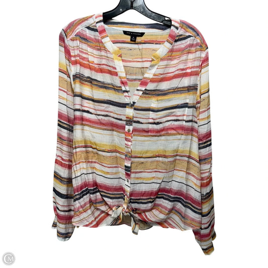 Top Long Sleeve By Zac And Rachel In Striped Pattern, Size: Xl