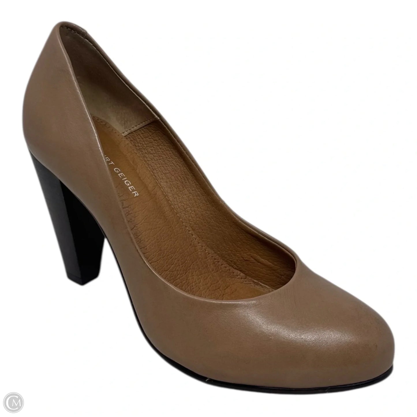 Round Toe Leather Pumps Shoes Designer By Kurt Geiger In Tan, Size: 6.5