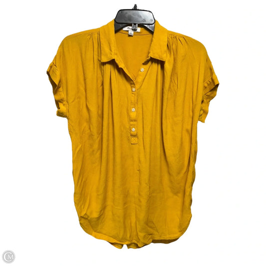Top Short Sleeve By Madewell In Yellow, Size: S