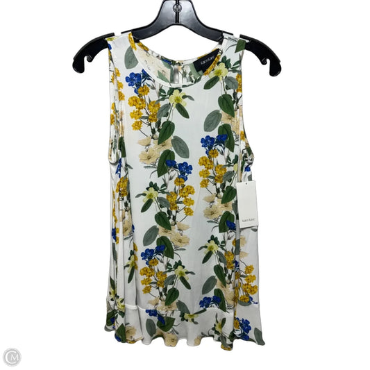 Ruffle Hem Tank  By Karen Kane In Floral Print, Size: Xs