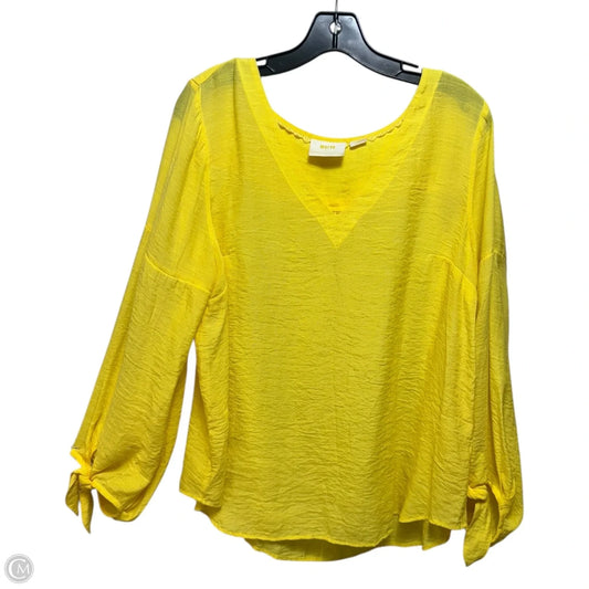 Top Long Sleeve By Maeve In Yellow, Size: L
