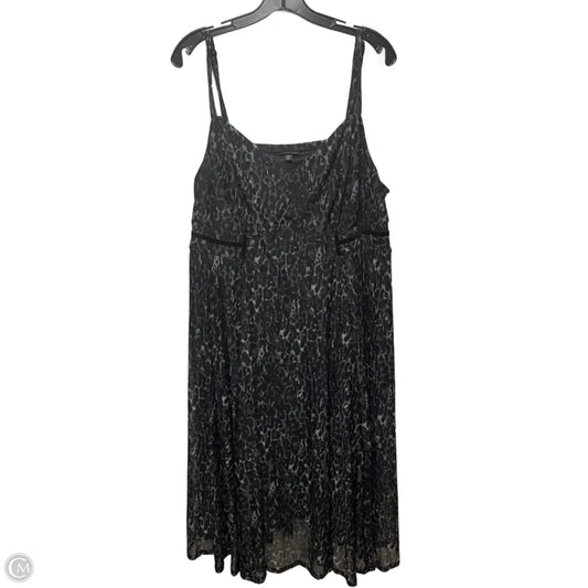 Dark Grey Leopard Mesh Midi Dress By Torrid In Animal Print, Size: 3X