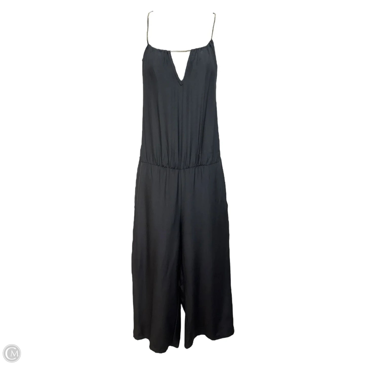 Silk Wide Leg Chain Strap Jumpsuit By Amanda Uprichard In Black, Size: S