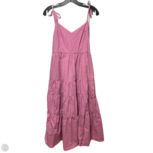 Tiered Dress Casual Midi By Madewell In Pink, Size: M
