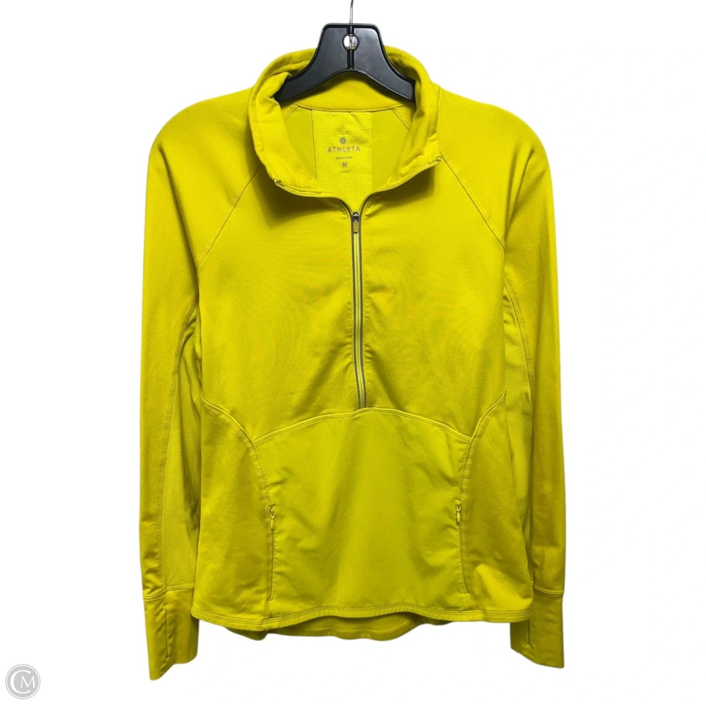 Athletic Top Long Sleeve Collar By Athleta In Yellow, Size: M