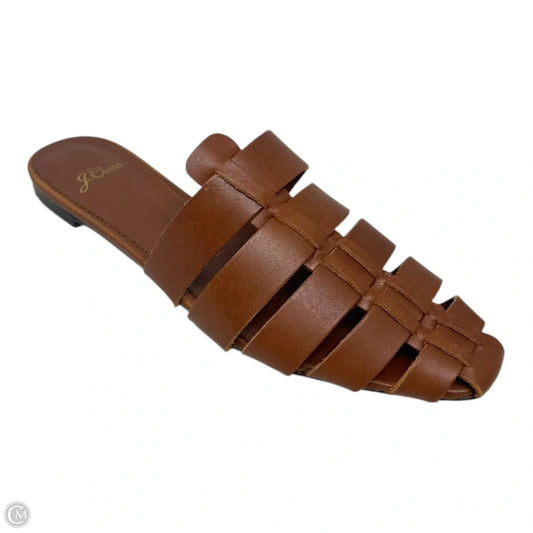 Vachetta Strappy Mule Sandals Flats By J. Crew In Brown, Size: 7