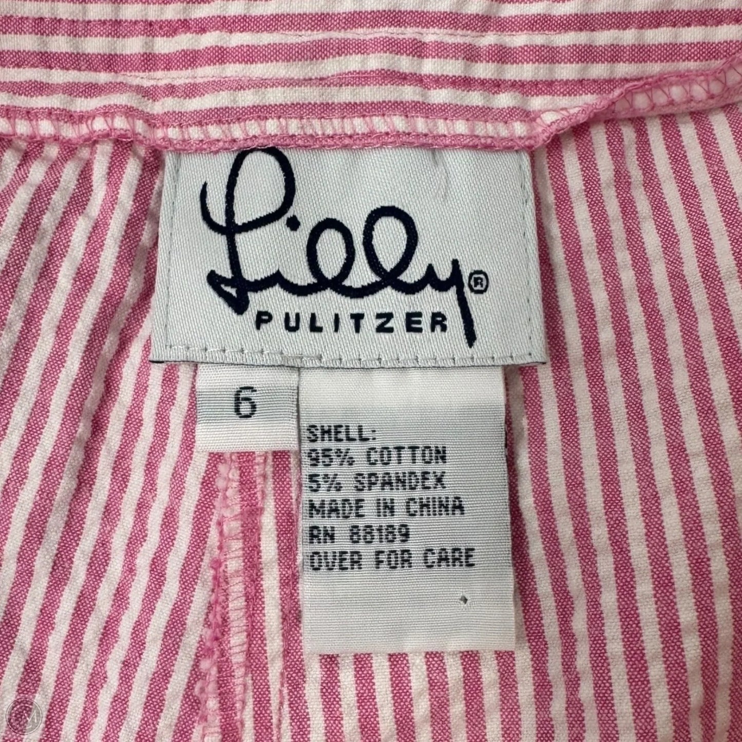 Vintage Skort Designer By Lilly Pulitzer In Seersucker Striped Pattern, Size: 10