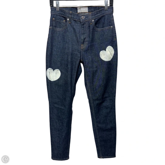 Hand-Printed Heart Stretch High Rise Skinny Jeans
 By Everlane X PlayHouseRoll  In Blue Denim, Size: 4/27