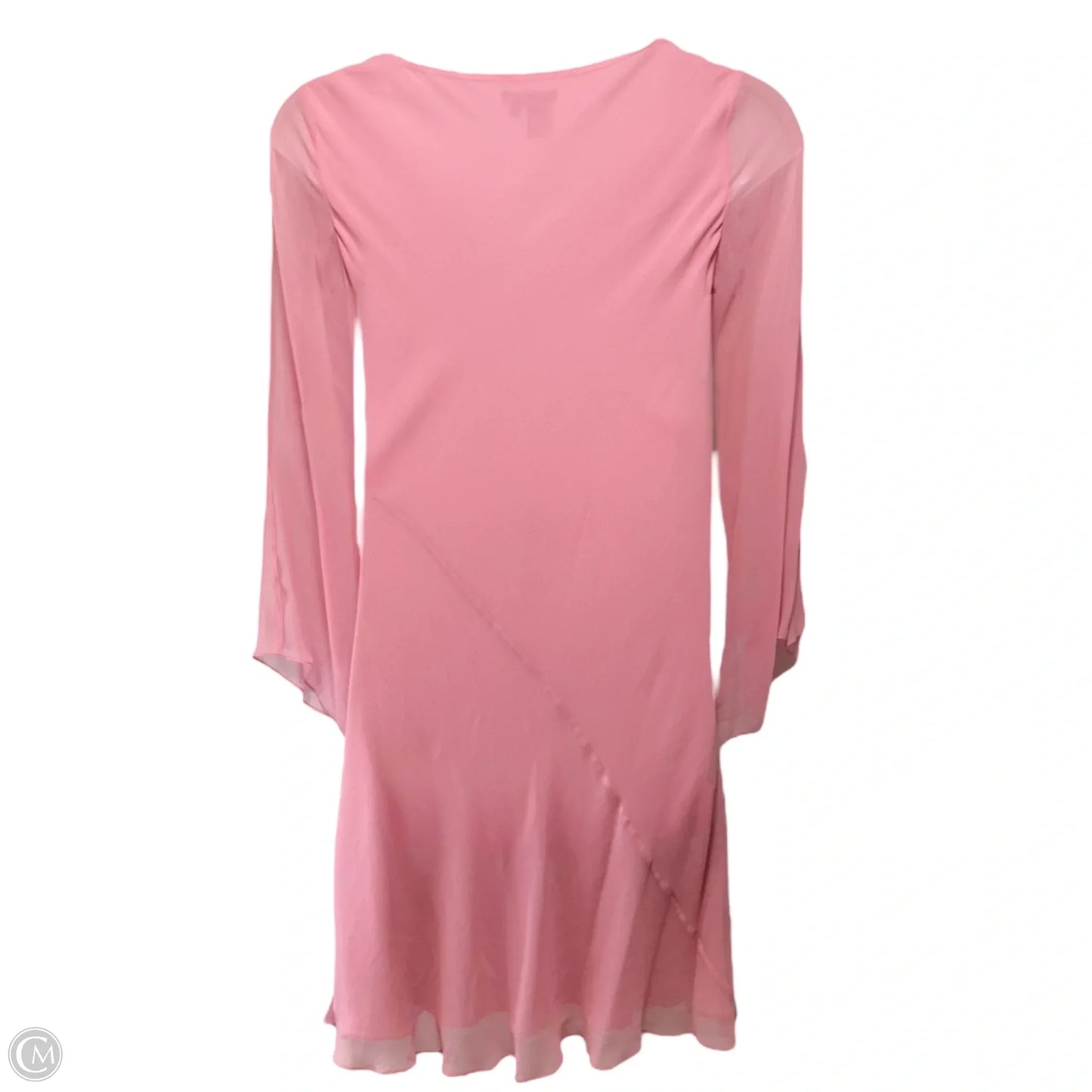 Silk Bias Cut Split Sleeve Midi Dress By BCBGMaxazria In Pink, Size: 10