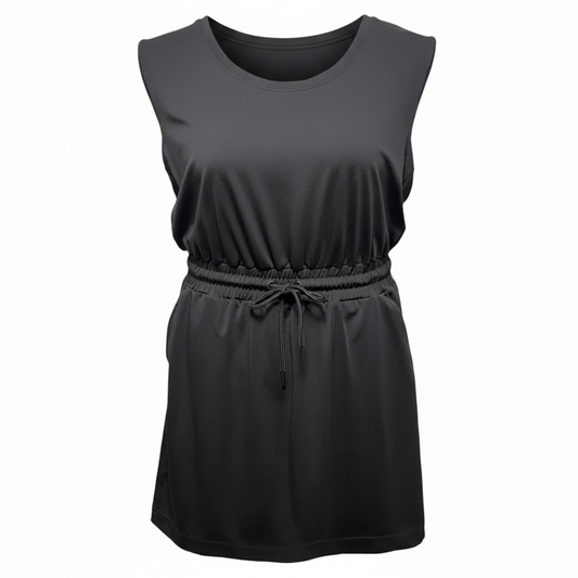 Luvstretch Drawstring Pocket Dress By Lou And Grey In Black, Size: XS