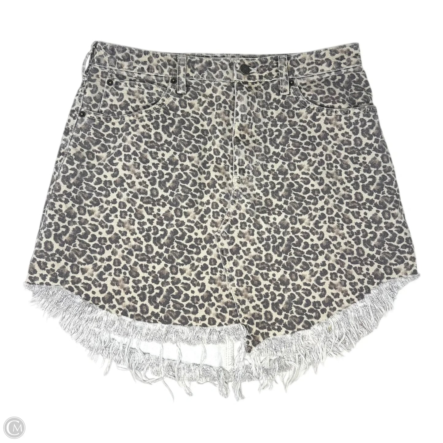 Printed Bailey Denim Mini Skirt By We The Free In Animal Print, Size: 10
