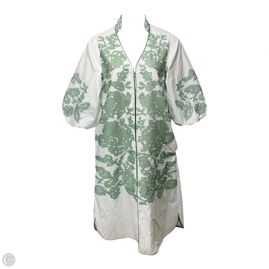 Dress Casual Maxi By Hyacinth House In Green & White, Size: L