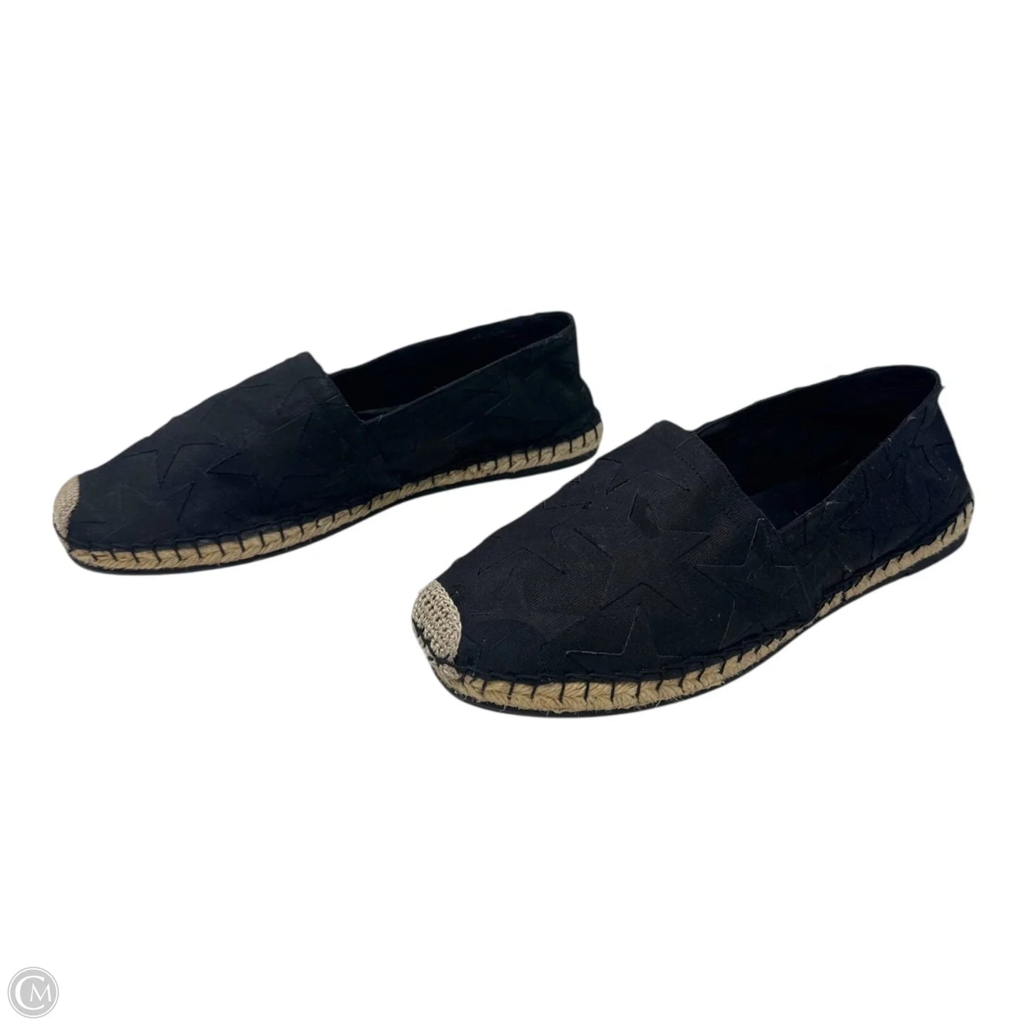 Star Espadrille Flats Shoes Luxury Designer By Valentino-garavani In Black, Size: 9 (39 EU)
