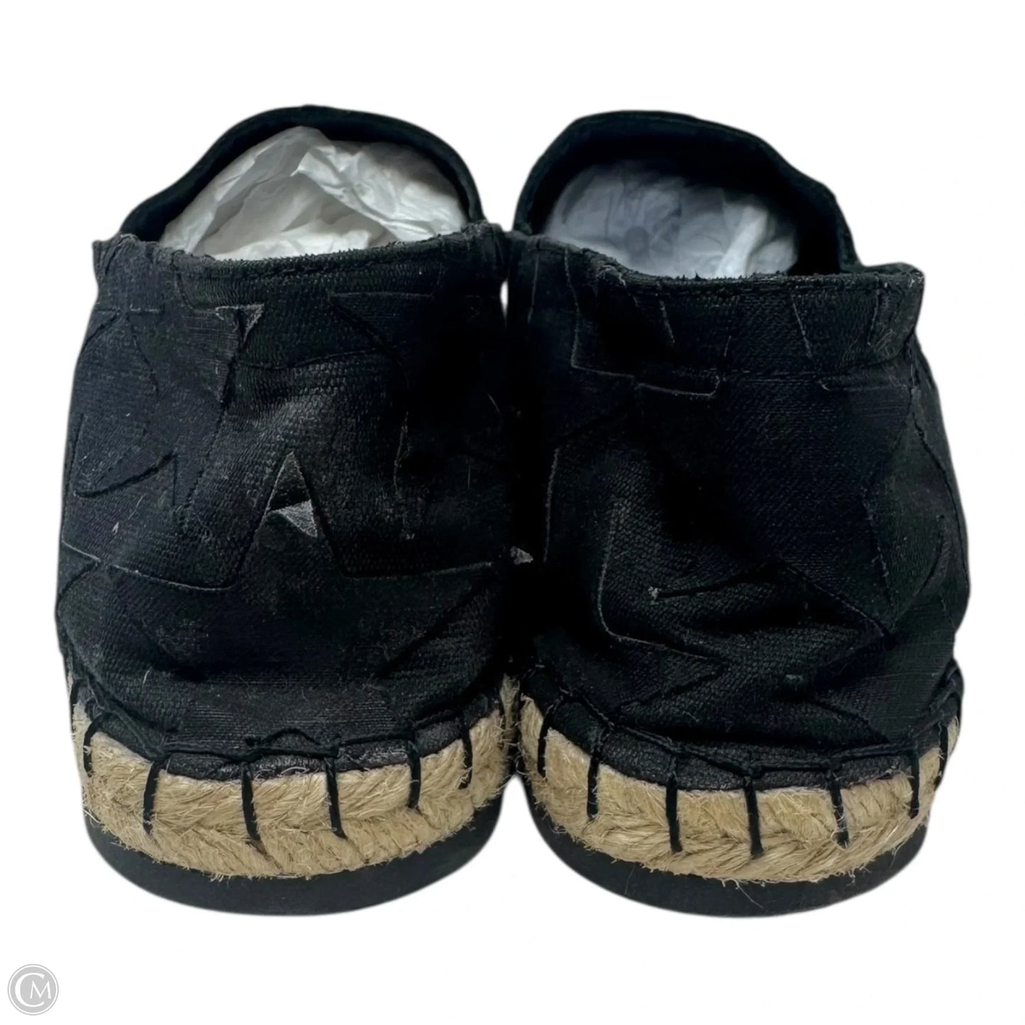 Star Espadrille Flats Shoes Luxury Designer By Valentino-garavani In Black, Size: 9 (39 EU)