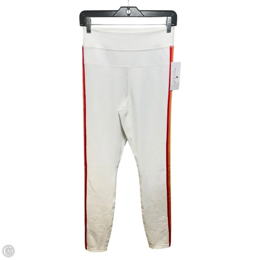 Track Tight Athletic Leggings By Spiritual Gangster In White, Size: L