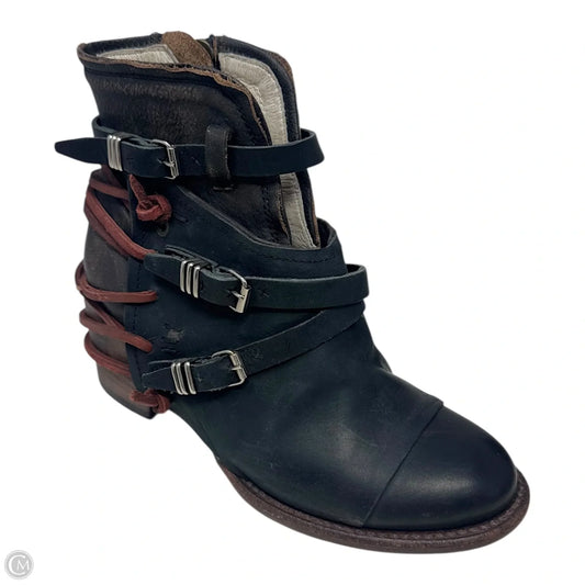 Crue Strappy Boots Ankle Heels By Freebird In Multi-colored, Size: 6