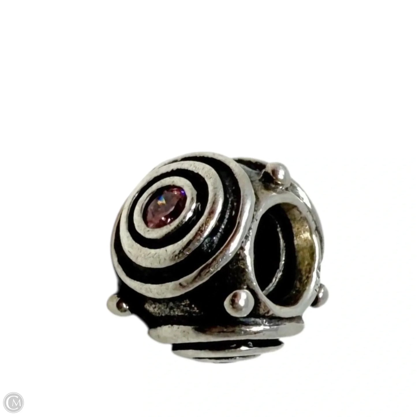 Sterling silver and pink CZ, crop circlesBracelet Charm By Pandora