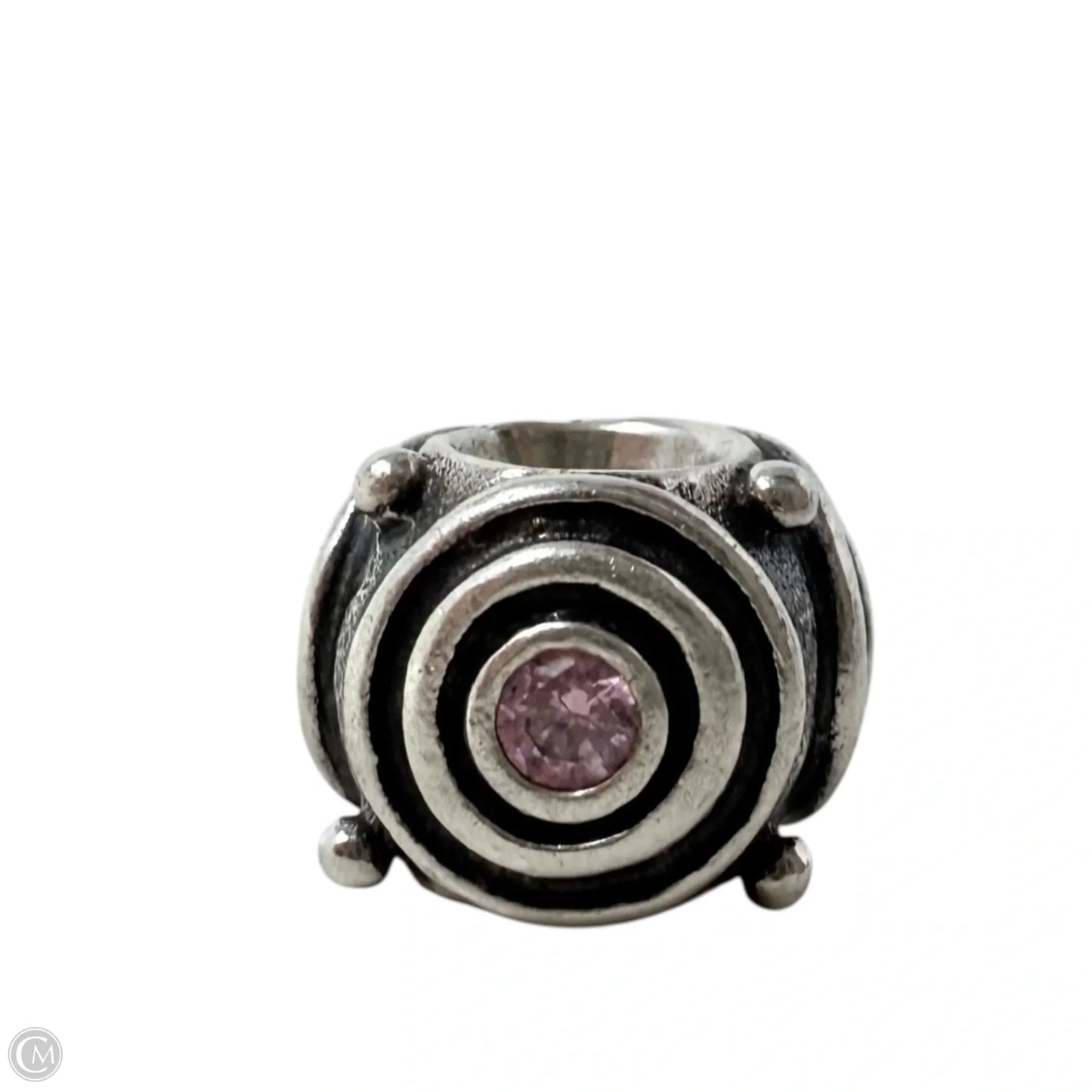 Sterling silver and pink CZ, crop circlesBracelet Charm By Pandora