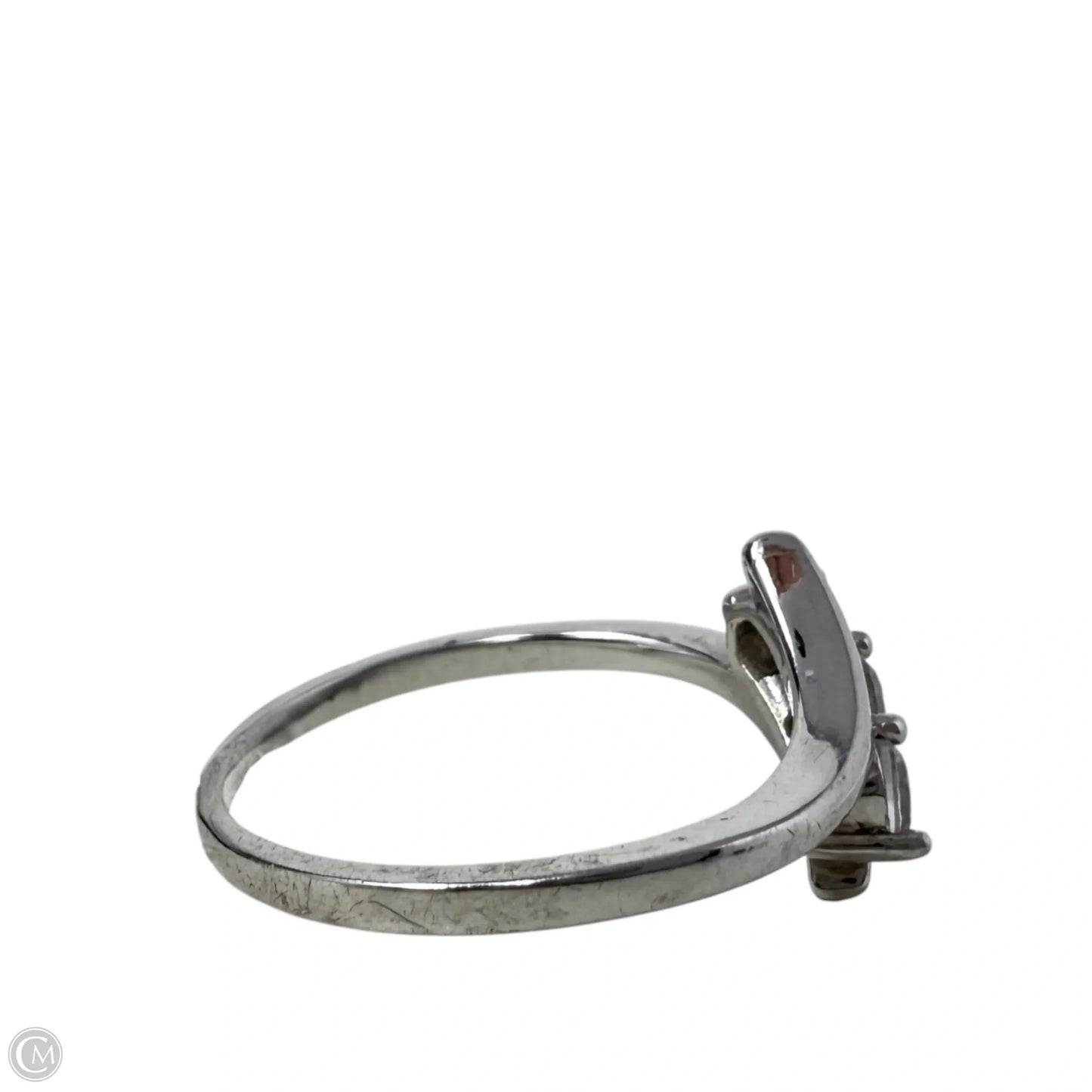 Triple CZ Sterling Silver Bypass Ring By Clothes Mentor, Size: 9