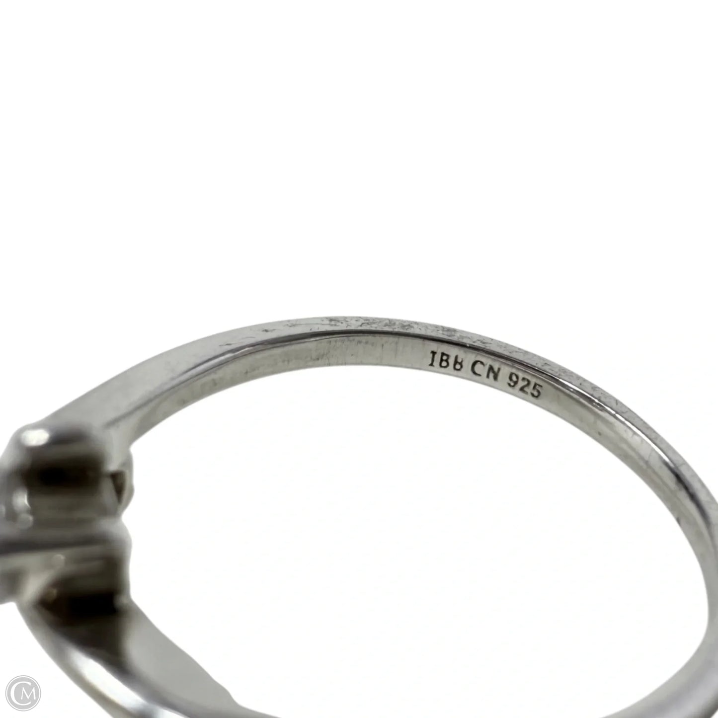 Triple CZ Sterling Silver Bypass Ring By Clothes Mentor, Size: 9