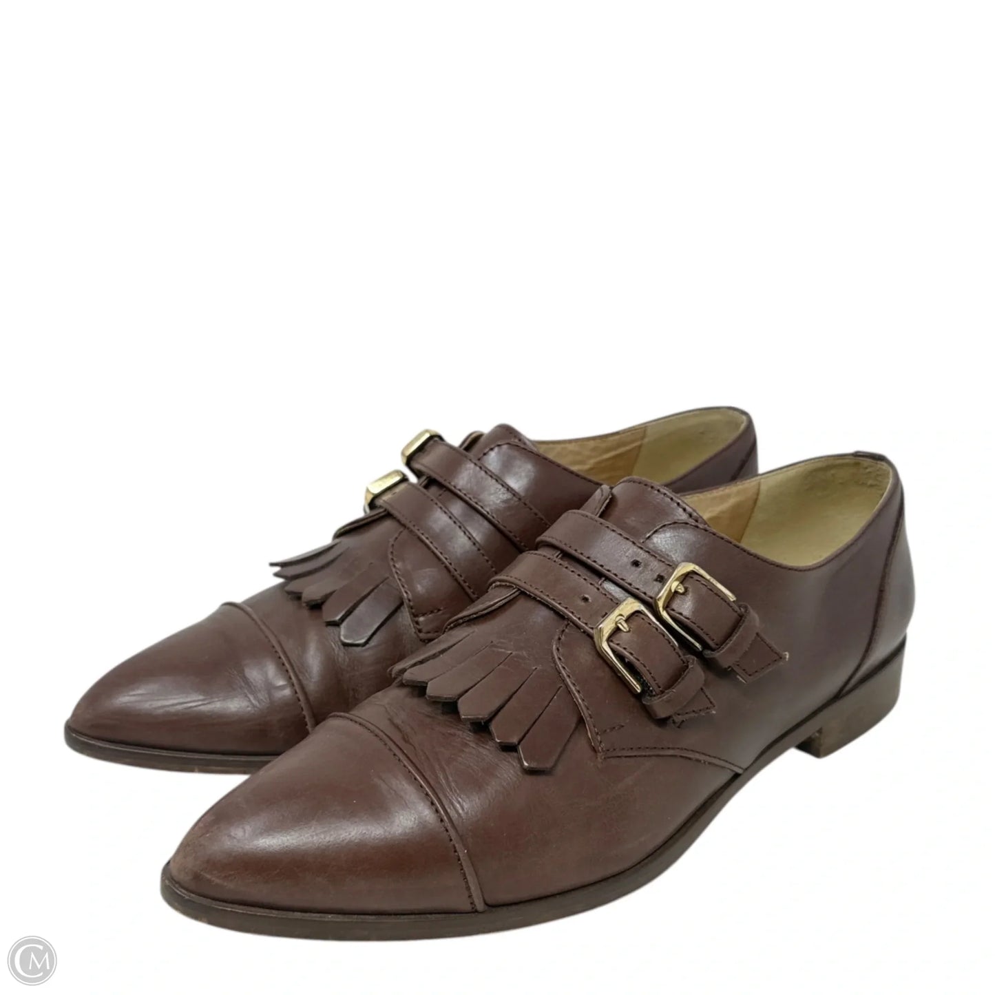 Italian Leather Kiltie Monk Strap Brogue Oxfords By J. Crew In Brown, Size: 8.5